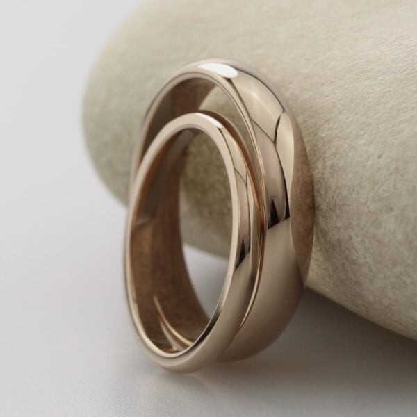 The Wanlocks: Recycled 18ct Rose Gold Matching Wedding Rings