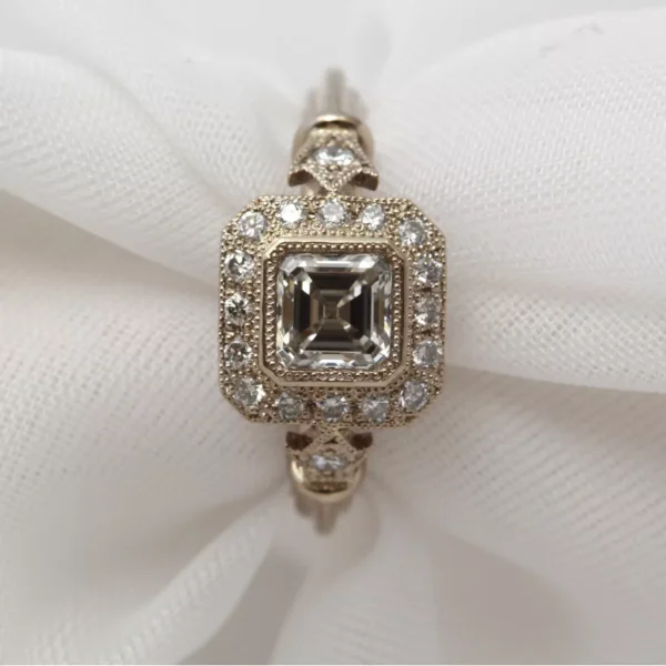 The Lochay: 18ct Palladium Rich White Gold Asscher Cut Diamond Engagement Ring (1.1ctw)
