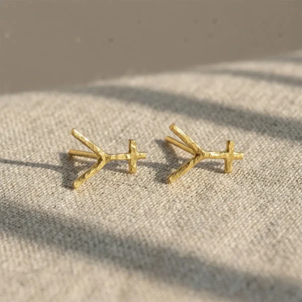 Handmade 18ct Yellow Gold Hephaestus Earrings
