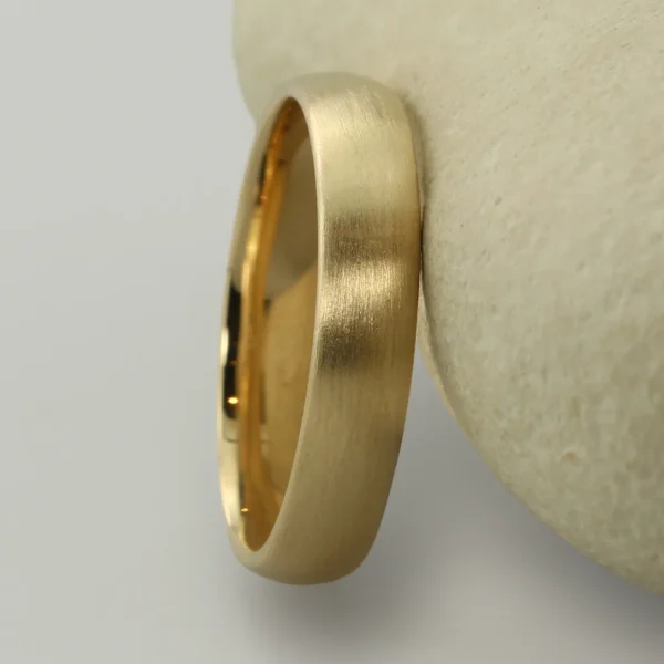 The Newlands: Handmade 9ct Yellow Gold Wedding Ring with Matt finish